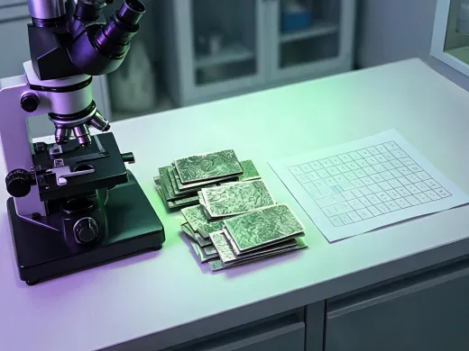 Metallurgical microscope and etched coupon